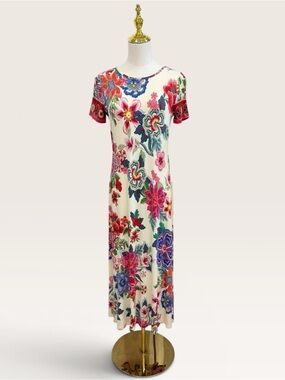 Johnny Was XS The Janie Favorite Cap Sleeve Midi Dress Kallie Scarf NWT White